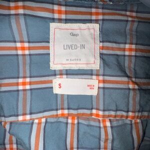 GAP Blue and Orange Checkered Shirt